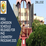 PRSU Admission Schedule Released For PhD Chemistry Program 2025